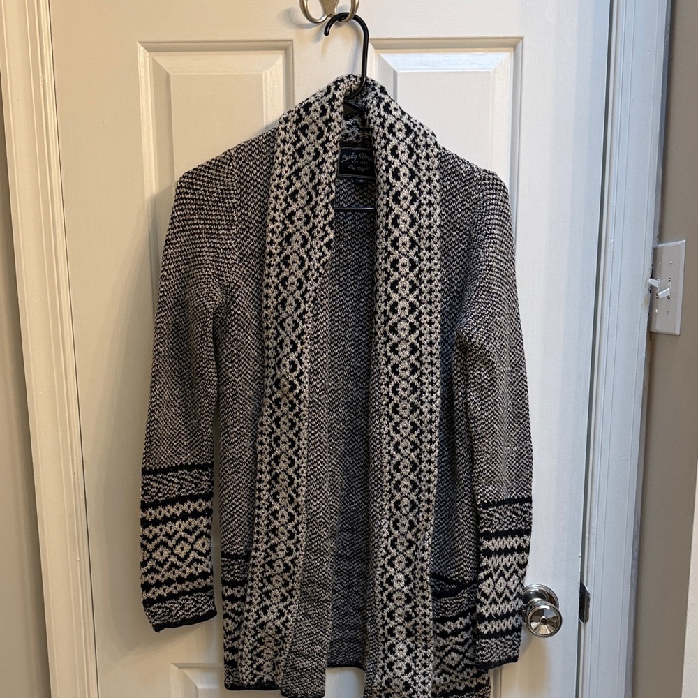 Lucky Brand Monochrome Patterned Cardigan